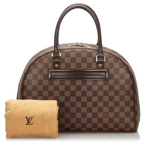 borsa grande louis vuitton vintage damier marrone interno rosso